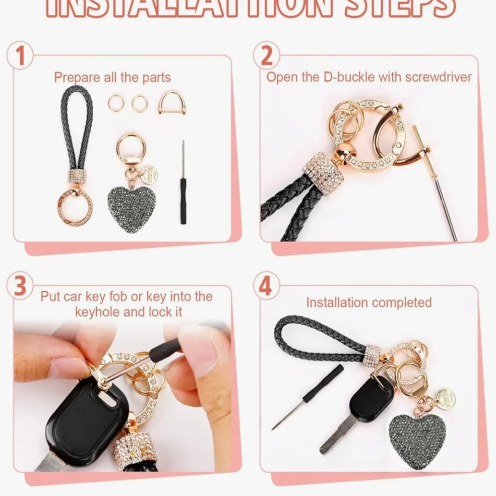 Crystal Heart Keychain NEW
